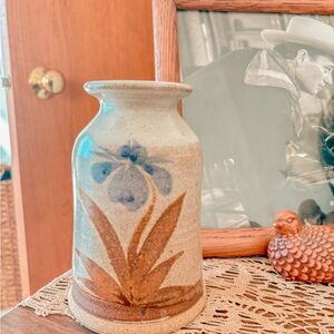 Vintage Blue & Grey Pottery Vase